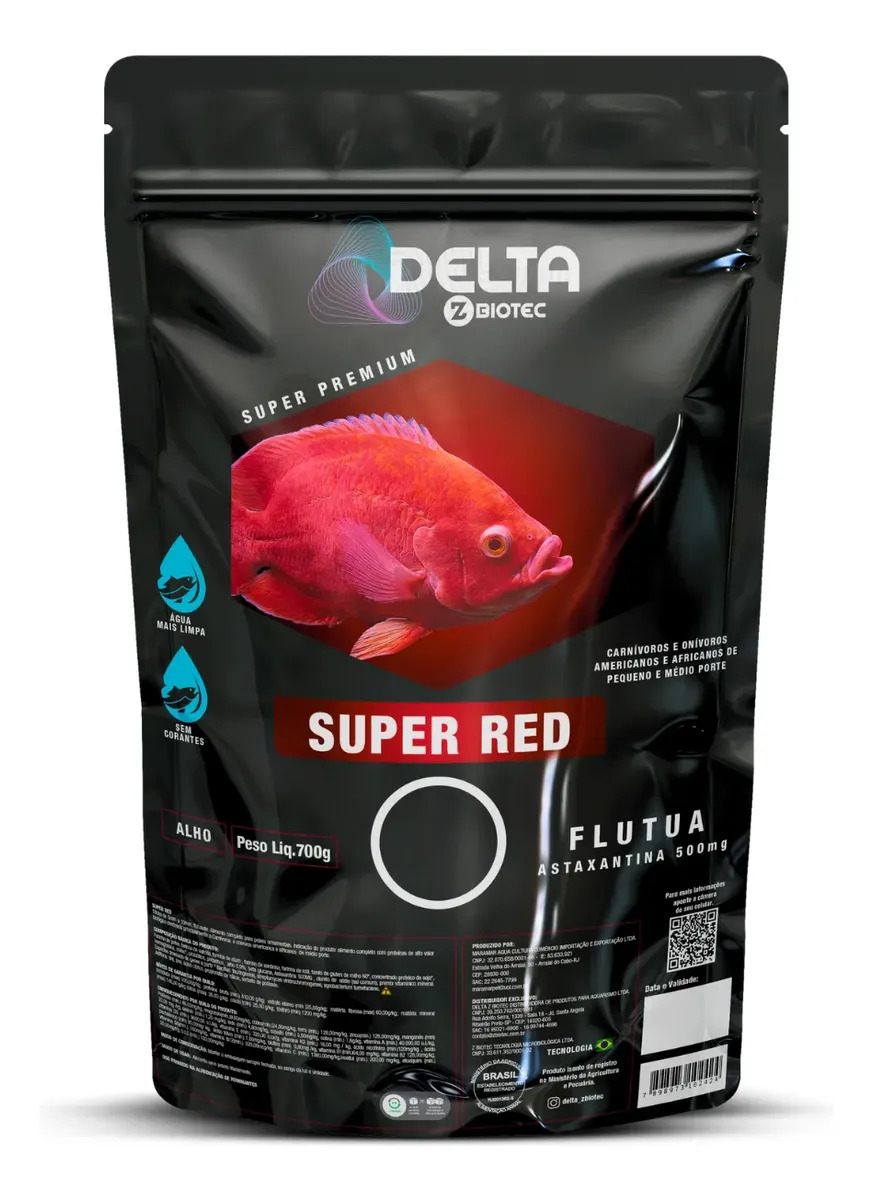 Delta Zbiotec Super Red 700g Astaxantina Ração Para Peixes — foto do produto